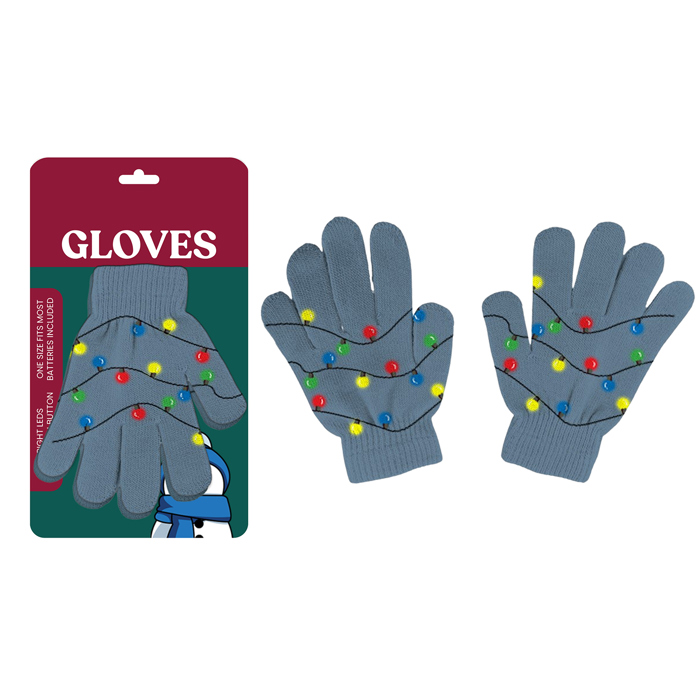 Christmas Santa Winter Holiday Gloves with Colorful LED Lights | Unisex