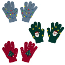  Christmas Santa Winter Holiday Gloves with Colorful LED Lights | Unisex