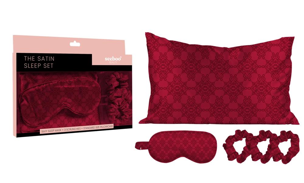 Silky Satin Cozy Comfortable Blush Sleep Set for Restful Sleep and Radiant Skin.