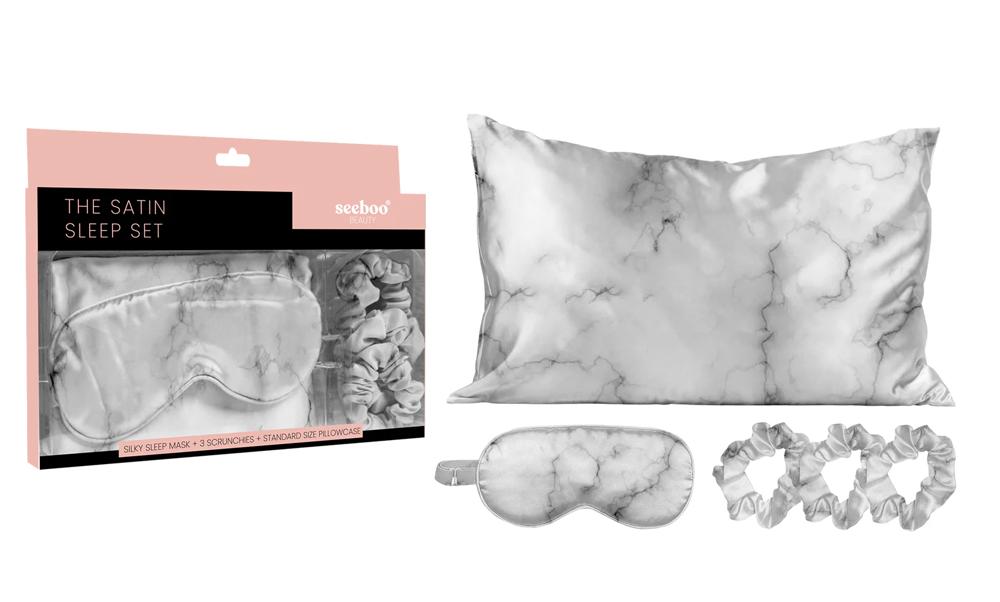 Silky Satin Cozy Comfortable Blush Sleep Set for Restful Sleep and Radiant Skin.