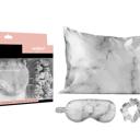 Marble Silky Satin Cozy Comfortable Blush Sleep Set for Restful Sleep and Radiant Skin.