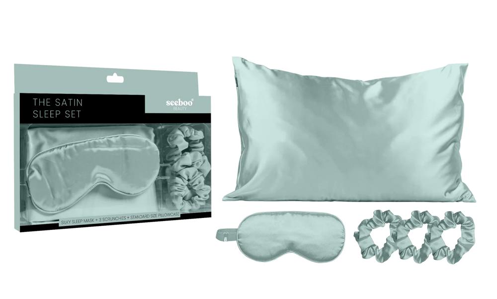 Silky Satin Cozy Comfortable Blush Sleep Set for Restful Sleep and Radiant Skin.