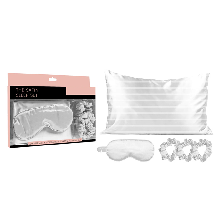 Silky Satin Cozy Comfortable Blush Sleep Set for Restful Sleep and Radiant Skin.