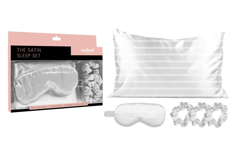 Silky Satin Cozy Comfortable Blush Sleep Set for Restful Sleep and Radiant Skin.