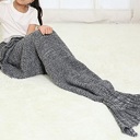 Gray Knitted Wool Mermaid Tail Blanket for Kids and Adults