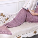 Lilac Adults Knitted Wool Mermaid Tail Blanket for Kids and Adults