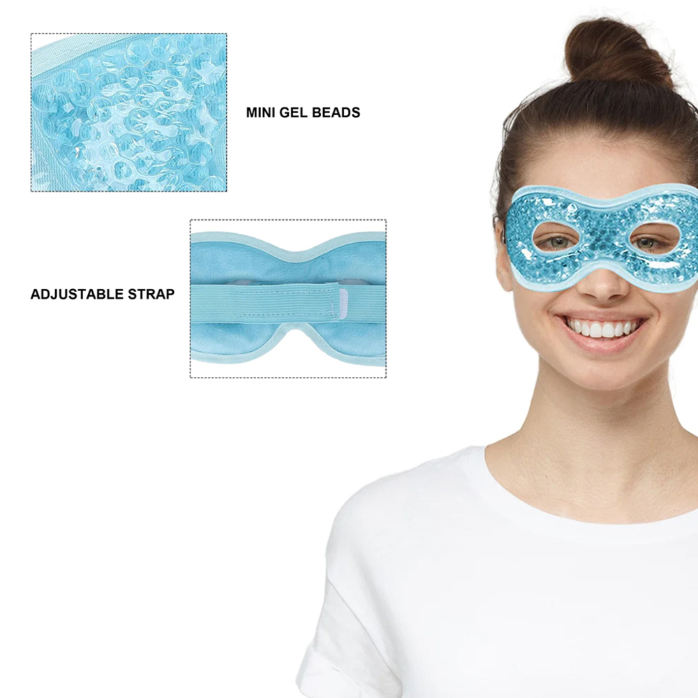 Reusable Gel Bead Eye Mask for Hot/Cold Therapy - Ideal for Headaches, Puffiness, Migraines, Stress Relief, Skin Care, and Dry Eyes