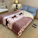 Red Animal Cozy and Luxurious Flannel/Sherpa Queen Sized Blanket