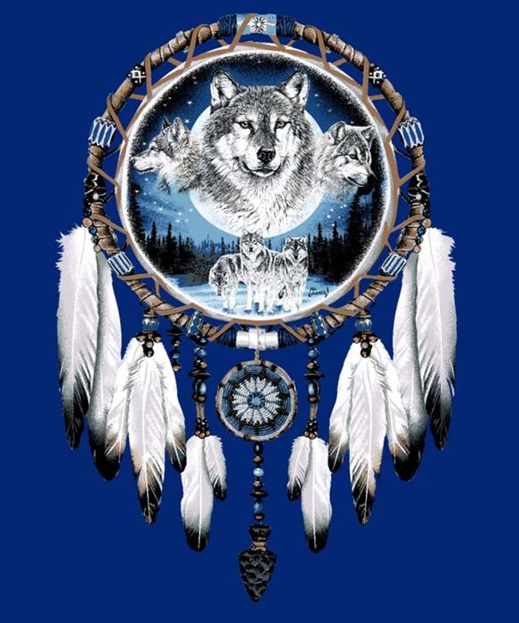 Dreamcatcher Wolf Plush Blanket – Queen Size, Super Soft & Cozy