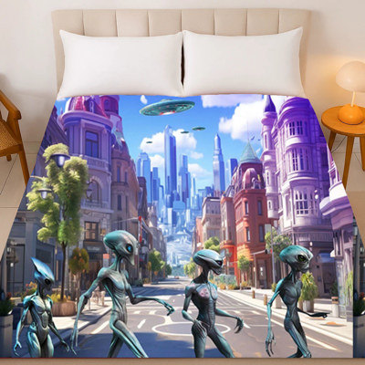 Alien Takeover Blanket – Plush Queen Size Throw Cozy & Durable