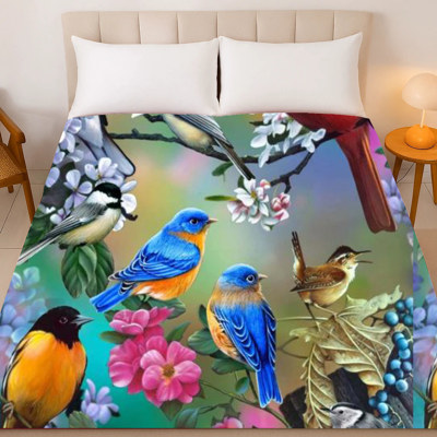 Sing Along Bird Plush Blanket – Ultra Soft Queen Size