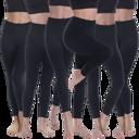 6 Black Fleece-Lined Favorites - 6-Pack Seamless Leggings