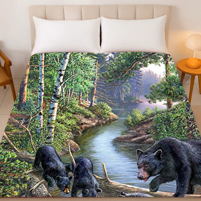 Black Bear Blanket – Plush Queen Size Throw, Extremely Soft & Washable