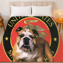  Marine Bulldog Red Blanket – Cozy Plush Queen Size Throw, Extremely Soft