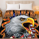  USA Motorcycle Plush Blanket – Queen Size Comfort, Born Free Collection