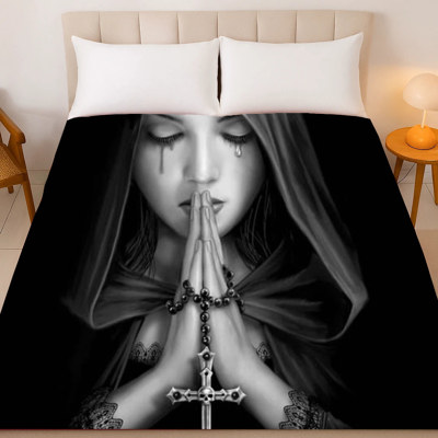 Gothic Prayer Plush Blanket – Queen Size, Super Soft & Cozy