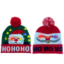 Hoo-San Vibrant LED Christmas Pom Pom Beanie Pack of 2