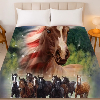 Patriotic Stomp Plush Queen Horse Blanket � Ultra Soft & Cozy