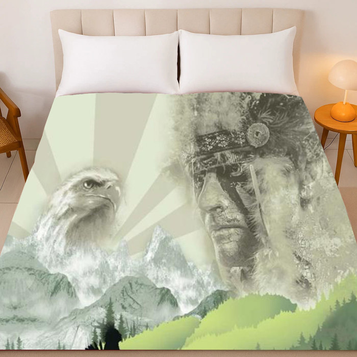 Ancestral Spirit Plush Blanket – Queen Size, Super Soft & Cozy - Native American
