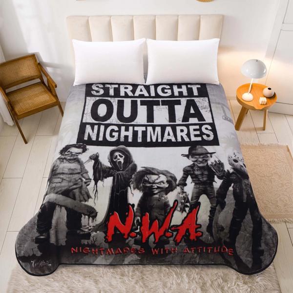 Jack & Sally Blanket Plush Queen Size Throw, Nightmare Before