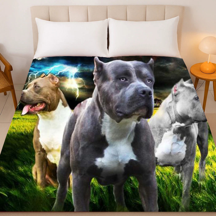 Pitbull Guardians Collection � Plush Dog Blanket, Queen Size Comfort