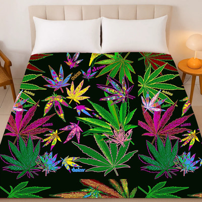 Cannabis Leaf Plush Blanket – Cozy Queen Size Throw – Super Soft & Easy Care
