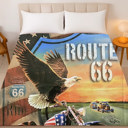  Route 66 USA Motorcycle Blanket - Plush Queen Size Throw - Extremely Soft