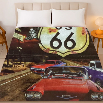Route 66 Road Trip Blanket - Queen Size Plush Throw