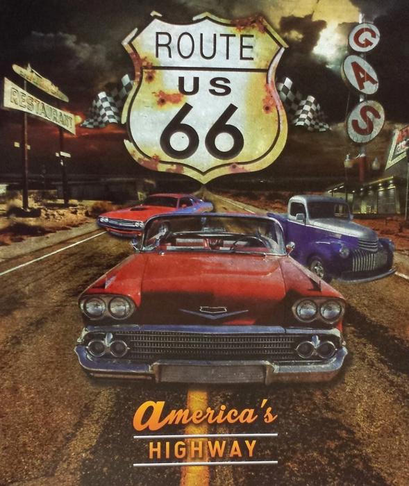 Route 66 Road Trip Blanket - Queen Size Plush Throw