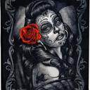 Queen Day of the Dead Jaded Blanket – Plush Queen Size Throw, Soft & Warm
