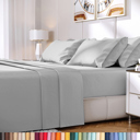 Light Gray California King Hotel Luxury 2000 Series 6-Piece Rayon from Bamboo Cooling Bed Sheet Set