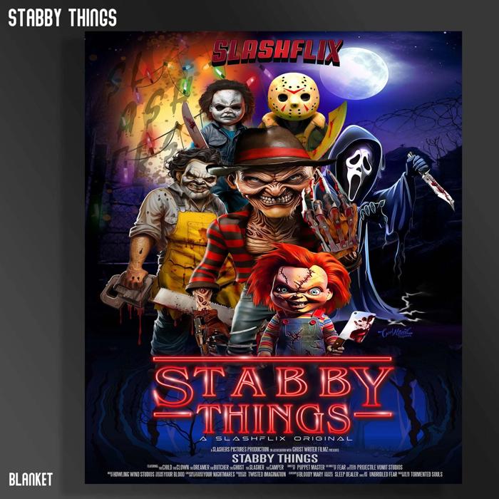 Horror Legends Queen Blanket - Jason, Freddy, Chucky & Ghostface  Scary Movie Fleece Throw