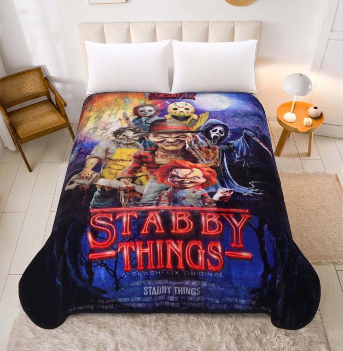 Horror Legends Queen Blanket - Jason, Freddy, Chucky & Ghostface  Scary Movie Fleece Throw