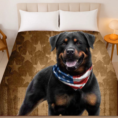 Dog Queen Size Plush Blanket – Ultra Soft – Patriotic to the Bone