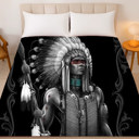  Warrior – Native American Plush Blanket, Queen Size, Ultra Soft