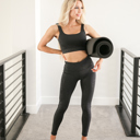  Dark Marble Foil Print Sports Bra