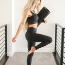  Dark Marble Foil Print Sports Bra