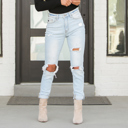  Kancan Ritta Light Wash Mom Jeans