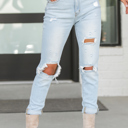  Kancan Ritta Light Wash Mom Jeans