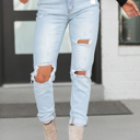  Kancan Ritta Light Wash Mom Jeans