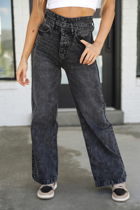 Black Buckle Denim Kancan