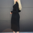  Amelia Ribbed Mock Neck Dress