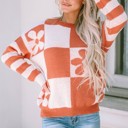  Kya Checkered Floral Sweater