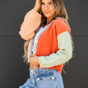  Demi Crop Color Block Cardigan