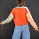  Demi Crop Color Block Cardigan