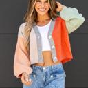 Demi Crop Color Block Cardigan
