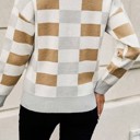 Beige Small Cant Look Away Checkered Sweater