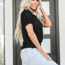 Small Waffle Puff Sleeve Top