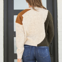 Large Crystal Color Block Sweater