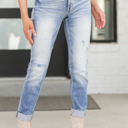 Size 7 Kancan High Rise Cuffed Slim Straight